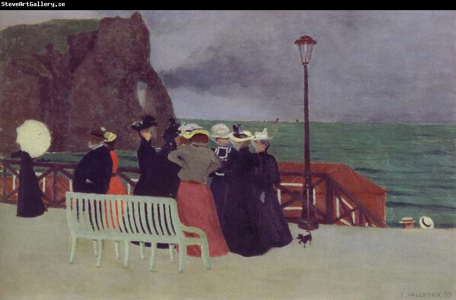 Felix Vallotton The Beach Promenade in Etretat